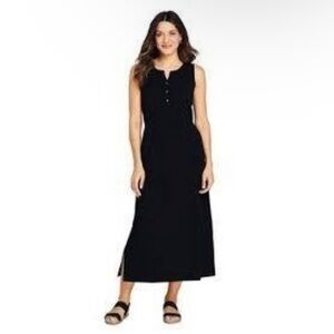 Lands End Sleeveless Henley Midi Dress Large NWOT